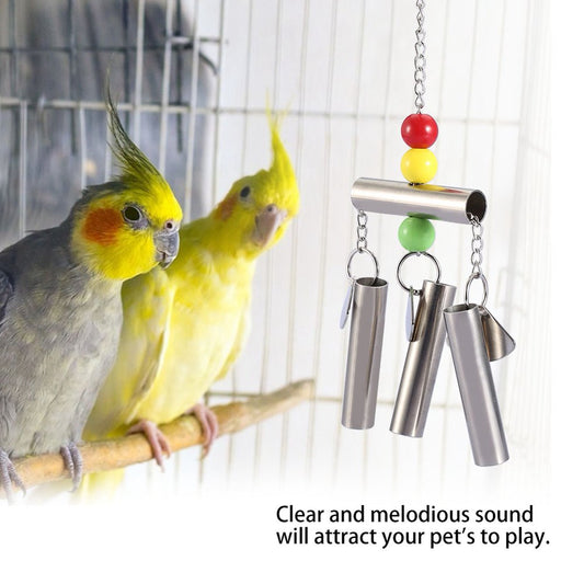 Mgaxyff Stainless Steel Bell Toy for Birds Middle-Large Size Parrot Standing Toy Cage Decor, Parrot Toy, Parrot Standing Toy