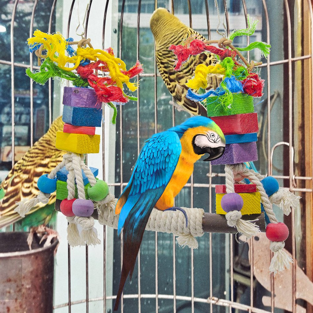 Standing Stand Bird Toy Bird Chewing Swing Toy Stand Hanging Bird Perch Toys for Cockatiel Parrot Animals & Pet Supplies > Pet Supplies > Bird Supplies > Bird Toys Atralife   