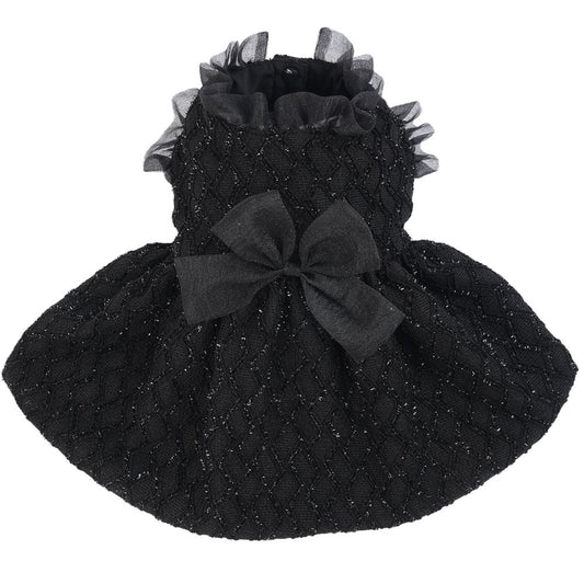 BRKURLEG Dog Dress, Black Dog Wedding Dress, Soft Breathable Pet Birthday Party Prom Skirt, Puppy Princess Outfit, Dog Bride Clothes Formal Apparel for Small Medium Dogs Animals & Pet Supplies > Pet Supplies > Dog Supplies > Dog Apparel BRKURLEG M  