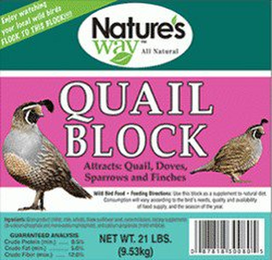 Nature'S Way All-Natural Wild Bird Food, for Quail, Doves, Sparrows and Finches, 21 Lbs. Block Animals & Pet Supplies > Pet Supplies > Bird Supplies > Bird Food GRO-WELL BRANDS   