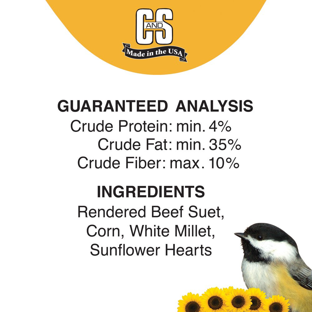 C&S Sunflower Treat Suet, for Year round Feeding, 11 Oz Cake, Wild Bird Food Animals & Pet Supplies > Pet Supplies > Bird Supplies > Bird Food Central Garden and Pet   