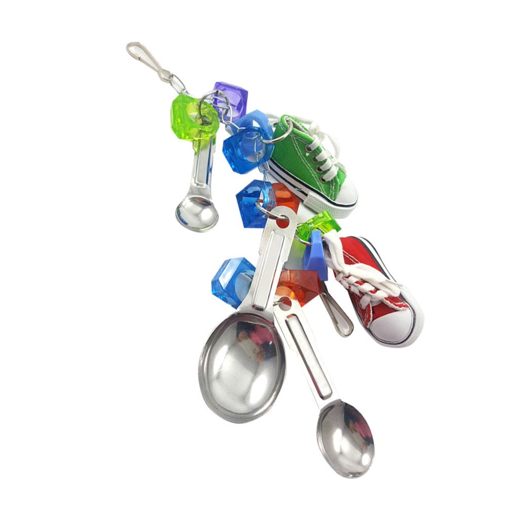 Petequip Bird Spoon Sneaker Toy Cage Spoon Hanging Climbing Bite Chewing Pet Swing Toy Random Color Animals & Pet Supplies > Pet Supplies > Bird Supplies > Bird Gyms & Playstands PetEquip   