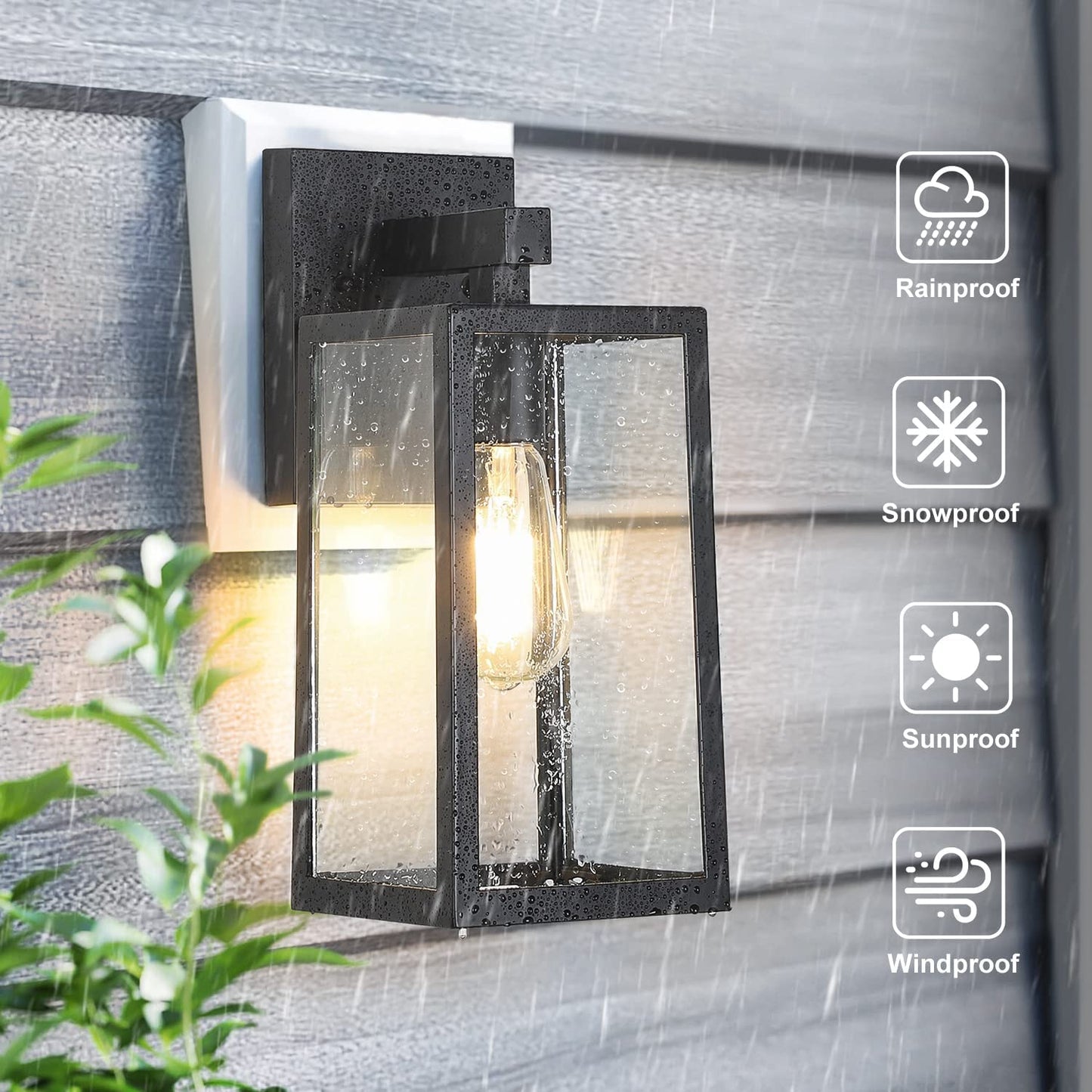 Maxvolador Outdoor Wall Lantern, Exterior Waterproof Wall Sconce Light Fixture, Matte Black Anti-Rust Wall Mount Light with Clear Glass Shade, E26 Socket Wall Lamp for Porch(Bulb Not Included) Animals & Pet Supplies > Pet Supplies > Dog Supplies > Dog Apparel MAXvolador   