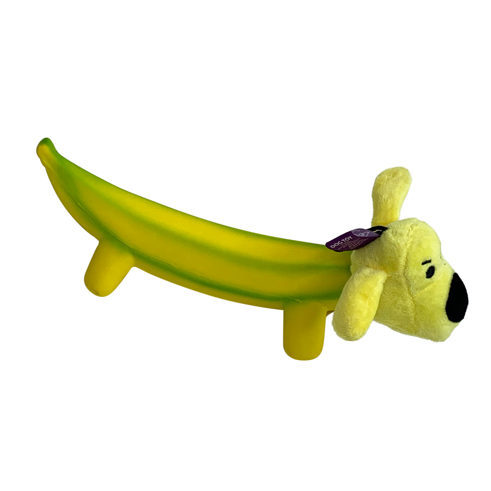 Multipet Smiling Dog Loofa Pals Latex Plush Dog Toy, Banana Shaped Animals & Pet Supplies > Pet Supplies > Dog Supplies > Dog Toys Multipet   