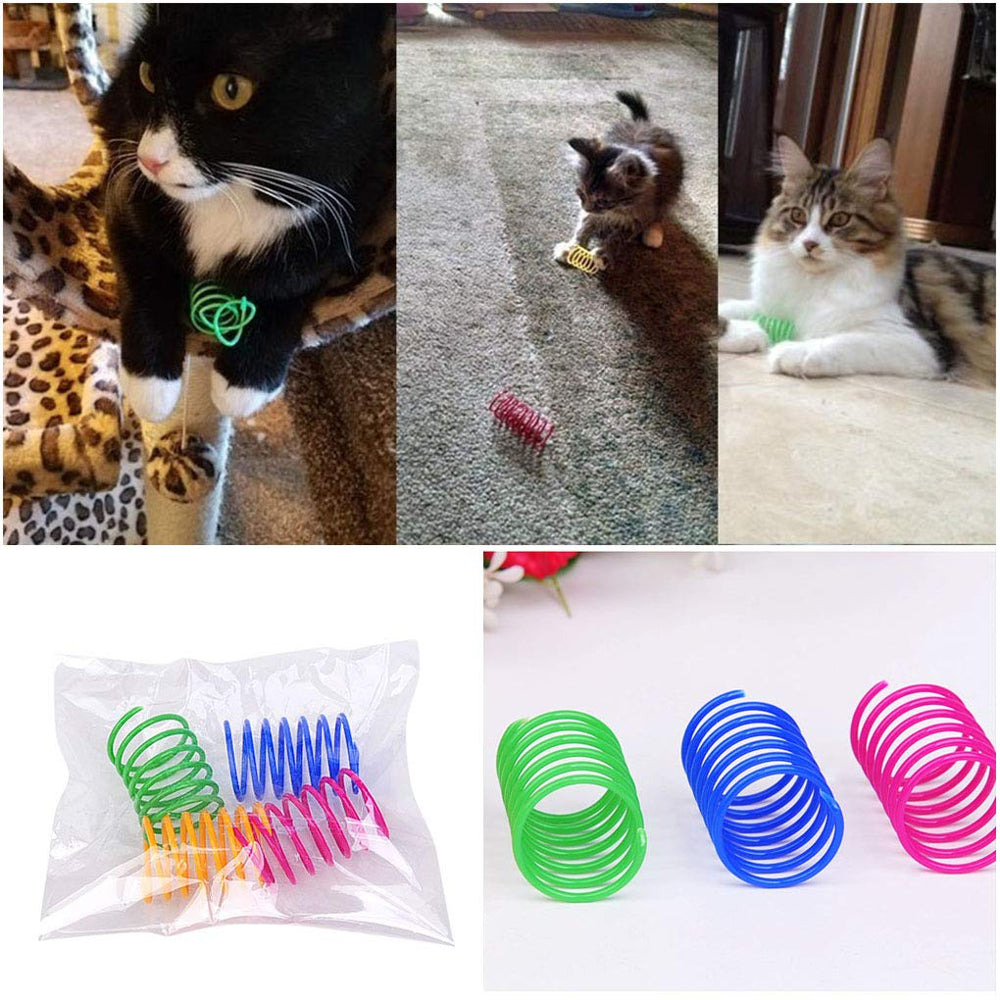 Cat Spring Toy,Interactive Cat Toy for Indoor Cats,Plastic Coil Spiral Springs for Cat Kitten Pets Colorful 4 Pcs Animals & Pet Supplies > Pet Supplies > Cat Supplies > Cat Toys Sherry   