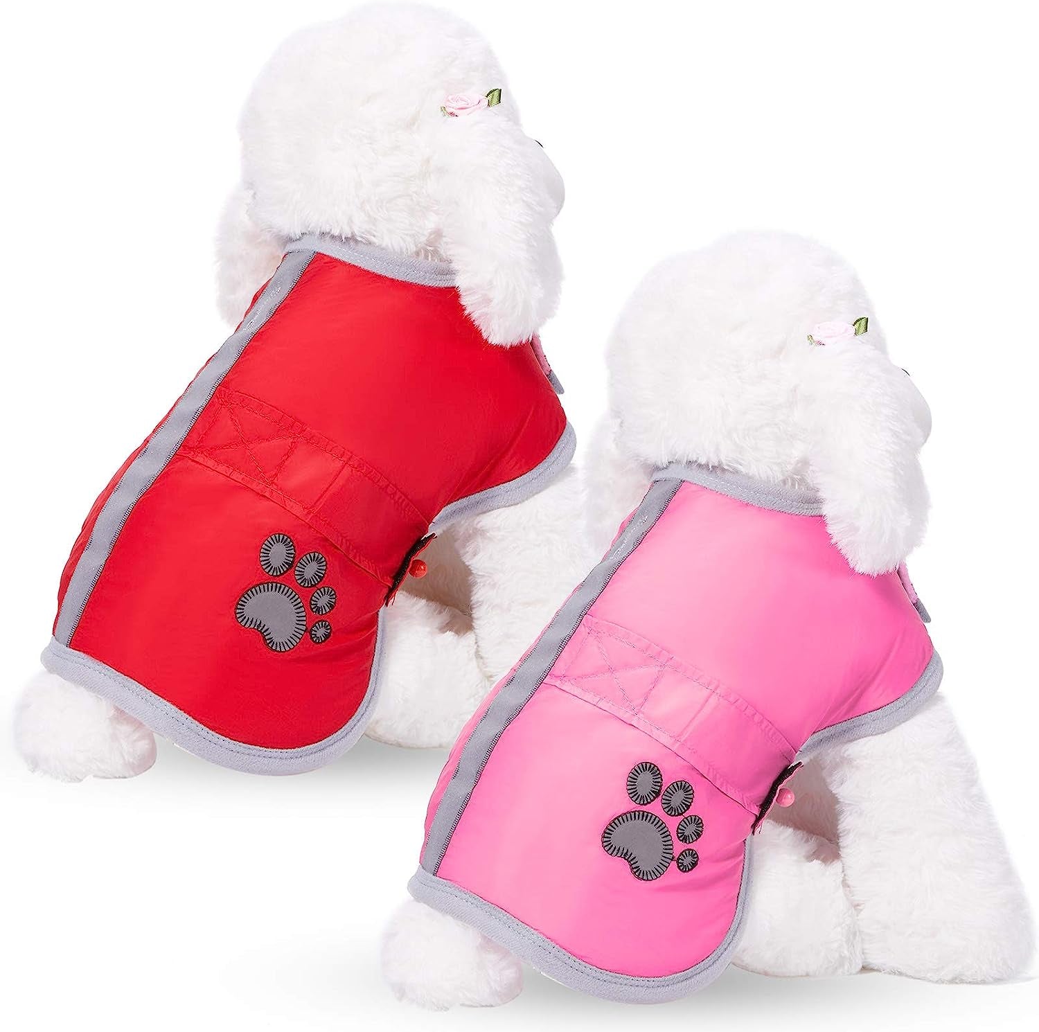 2 Pieces Winter Dog Coat Reflective Dog Jacket Fleece Lining Pet Vest Outfit Clothes Waterproof Windproof Cold Weather Jacket Warm Winter Dog Apparel for Small Dogs (S) Animals & Pet Supplies > Pet Supplies > Dog Supplies > Dog Apparel Geyoga   