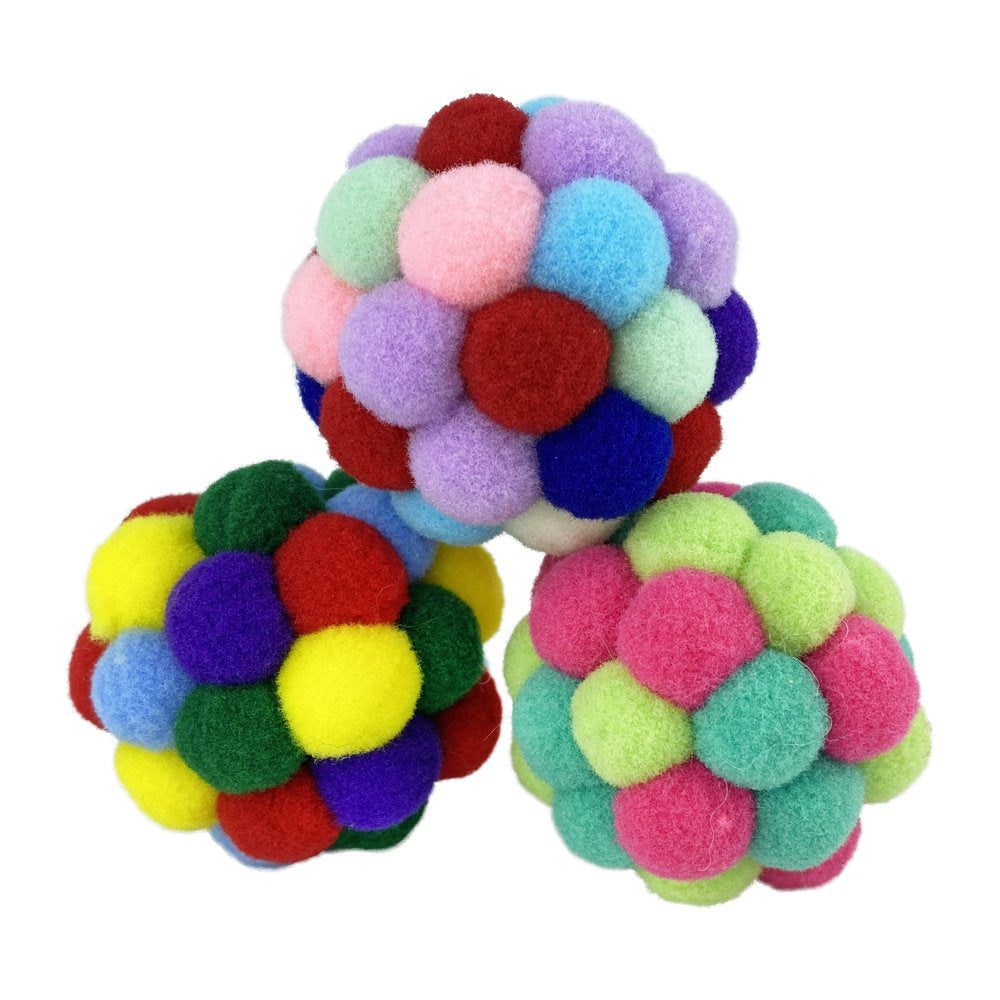 Vibrant Life Pom Pom Cat Toy, Assorted Colors Animals & Pet Supplies > Pet Supplies > Cat Supplies > Cat Toys Multipet   