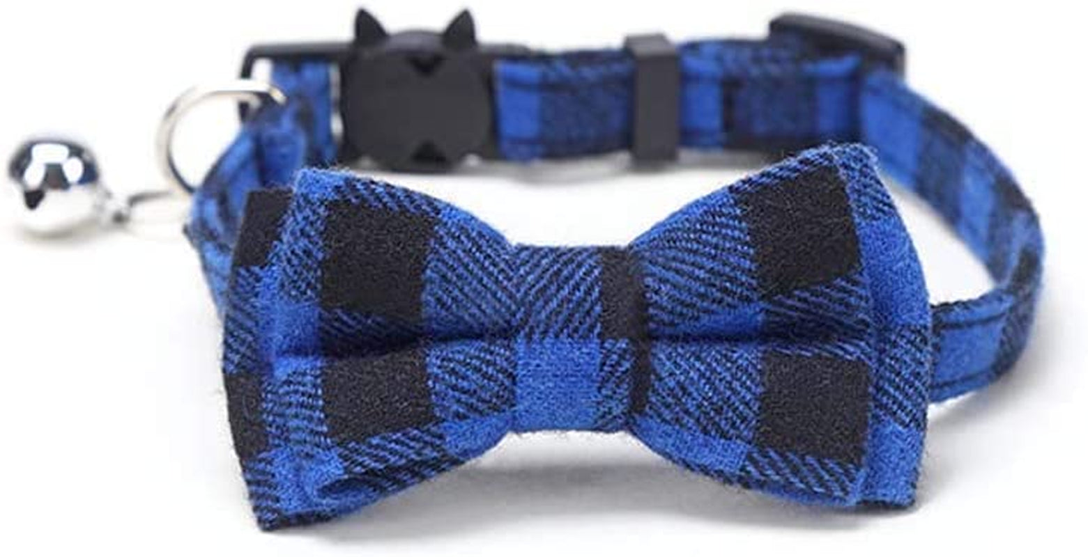 Colorful Plaid Small Dogs Collars Cat Necklaces, Pet Collars Dog Accessories Striped Bowknot Cat Collars(Orange) Animals & Pet Supplies > Pet Supplies > Dog Supplies > Dog Apparel QUNJUN Blue,Multicolor  