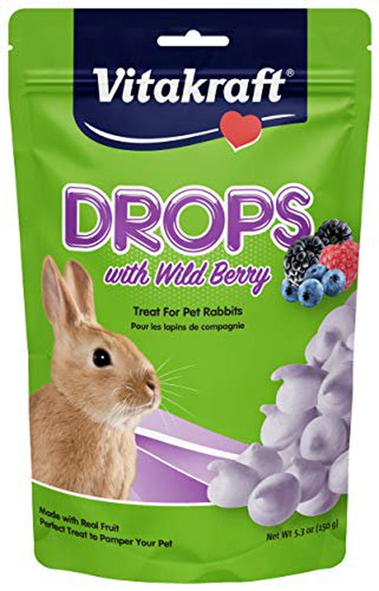 Vitakraft Rabbit Drops with Wild Berries Treat, 5.3 Ounce Pouch