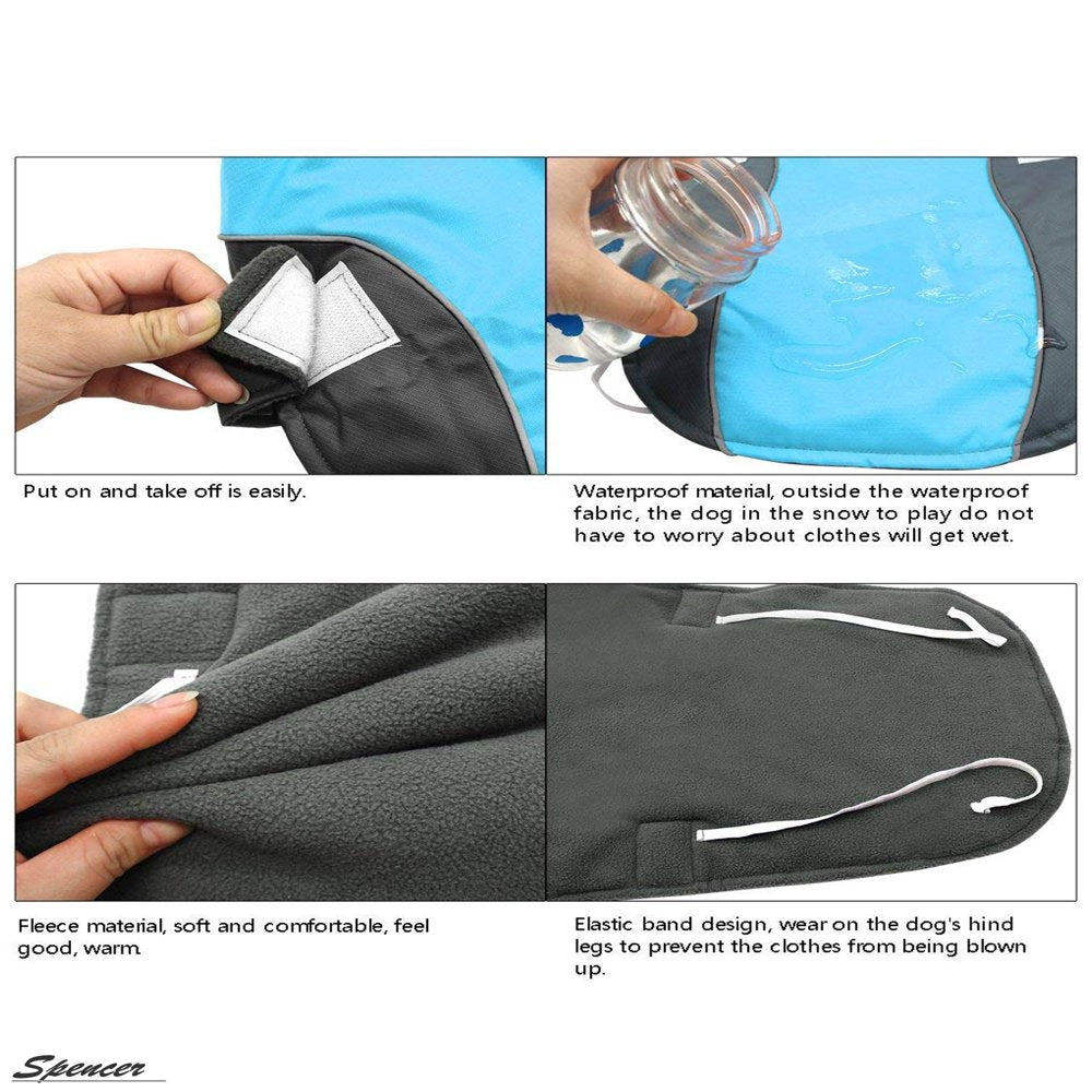 Spencer Winter Dog Coat Vest Windproof Reflective Warm Dog Jackets Pet Apparel for Small Medium Large Dogs Outdoor Walking "M-5XL" Animals & Pet Supplies > Pet Supplies > Dog Supplies > Dog Apparel Spencer   