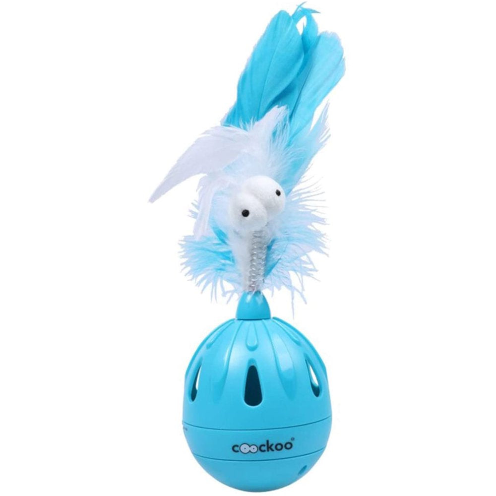 Coockoo Tumbler Noise Making Cat Toy and Treat Dispenser with Timer, Blue Animals & Pet Supplies > Pet Supplies > Cat Supplies > Cat Toys PetPals Blue  