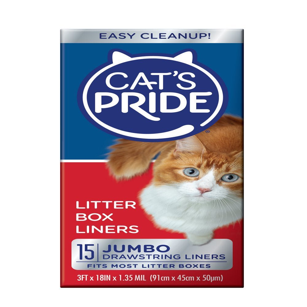Cat'S Pride Cat Litter Box Liners with Drawstring, Jumbo, 15 Count