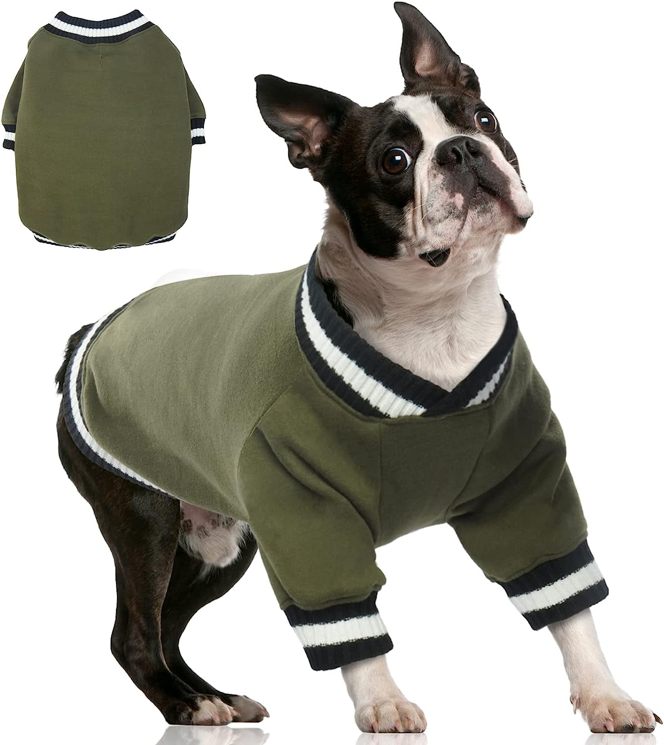 FUAMEY Dog Pullover Sweater, Dog Winter Coat Cold Weather Outfit Dog Clothes Warm Dog Jacket Small Medium Large Dog Winter Vest Easy on Puppy Boy Girl Sweater Animals & Pet Supplies > Pet Supplies > Dog Supplies > Dog Apparel FUAMEY green Medium(chest:25.2in) 