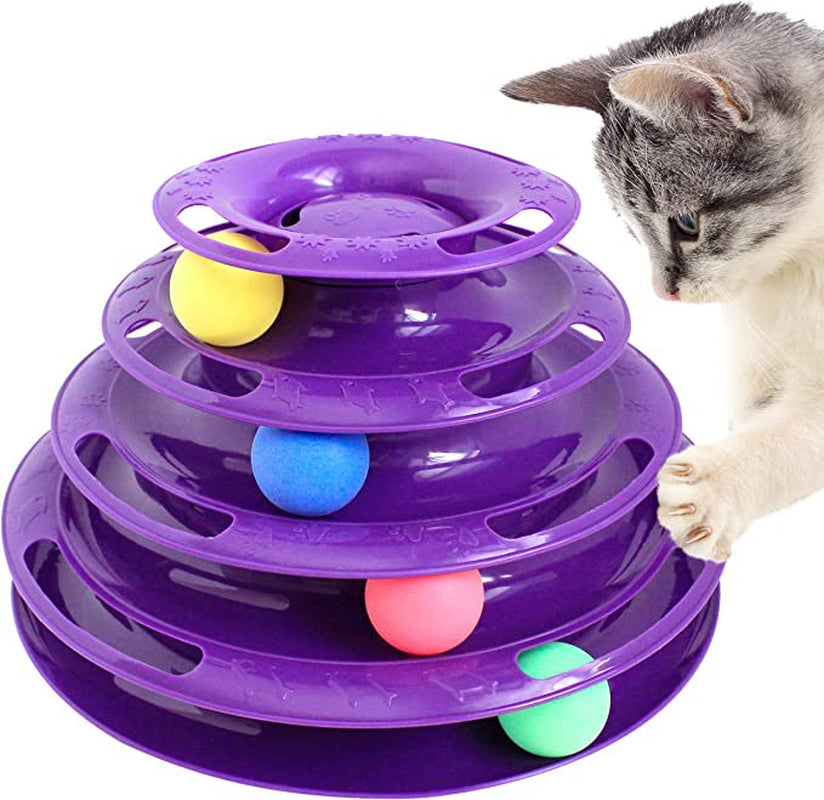 Generic Purrfect Feline Titan'S Tower Interactive Ball Cat Toy Animals & Pet Supplies > Pet Supplies > Cat Supplies > Cat Toys Generic 4 Level Purple 