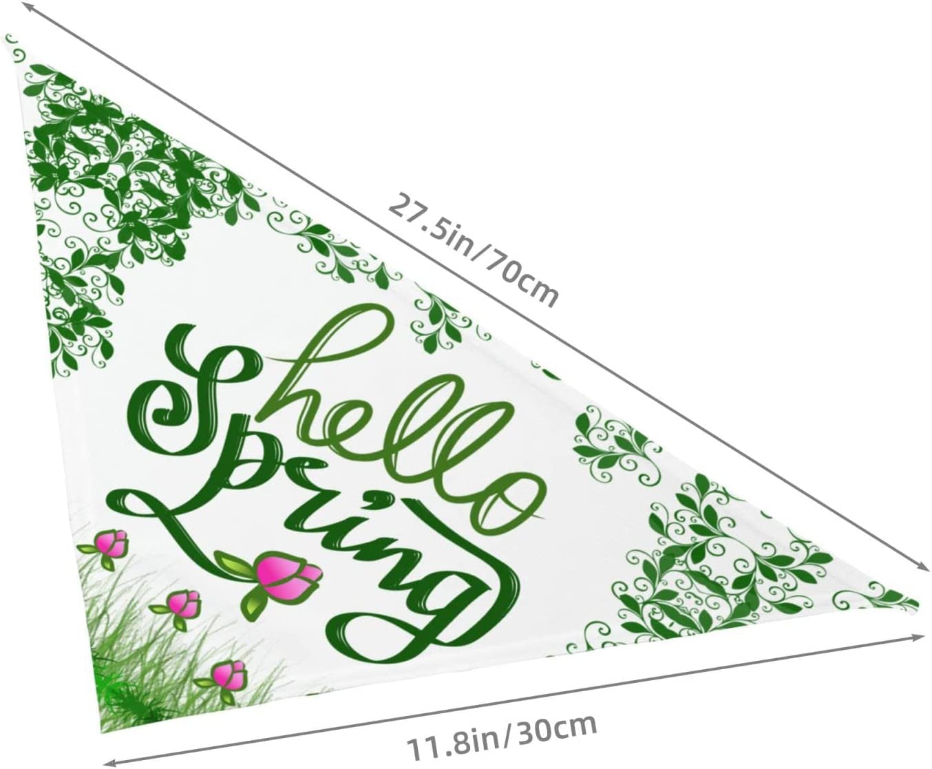 Hand Lettering Hello Spring Pet Dog and Cat Decorative Triangle Scarf,Dog Bandana,Breathable and Stain Resistant. Animals & Pet Supplies > Pet Supplies > Dog Supplies > Dog Apparel ZALTAS   