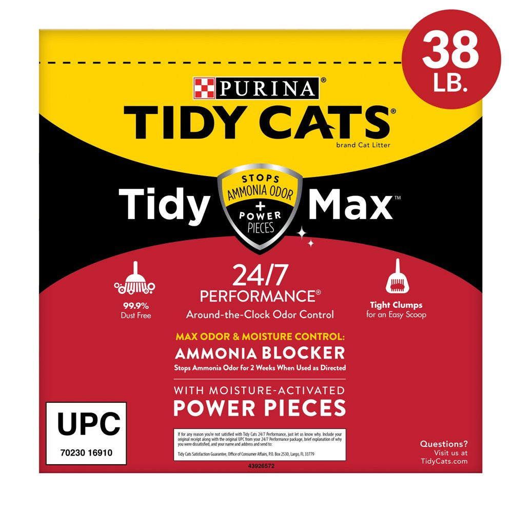 Purina Tidy Cats Clumping Cat Litter, Tidy Max 24/7 Performance Multi Cat Litter, 38 Lb. Box Animals & Pet Supplies > Pet Supplies > Cat Supplies > Cat Litter Nestlé Purina PetCare Company   