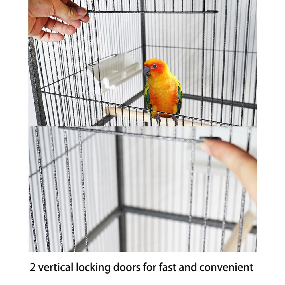 Ikayaa Parrot Cage with Roof, Outdoor Aviary for Birds, Bird Cage on Stand Animals & Pet Supplies > Pet Supplies > Bird Supplies > Bird Cages & Stands iKayaa   