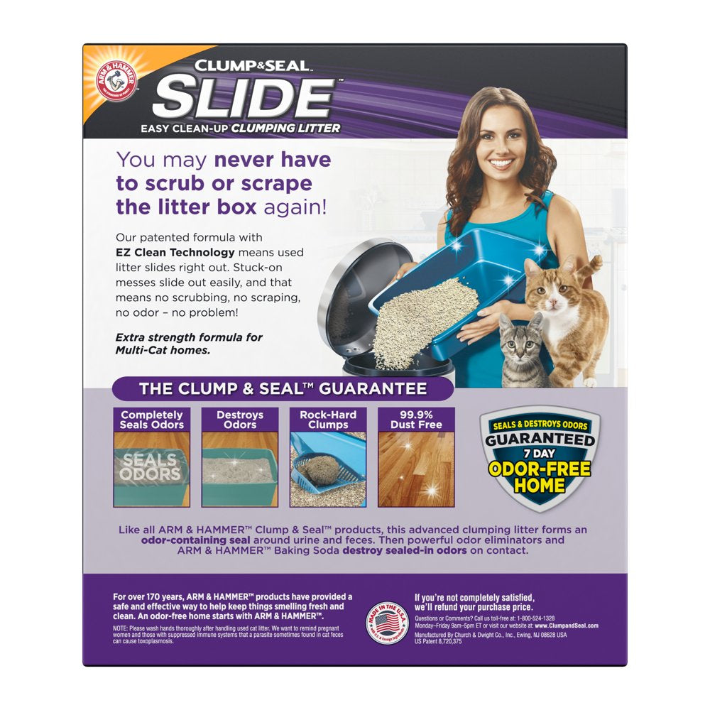 Arm & Hammer SLIDE Easy Clean-Up Multi-Cat Clumping Cat Litter, 38Lb Animals & Pet Supplies > Pet Supplies > Cat Supplies > Cat Litter Church & Dwight Co., Inc.   