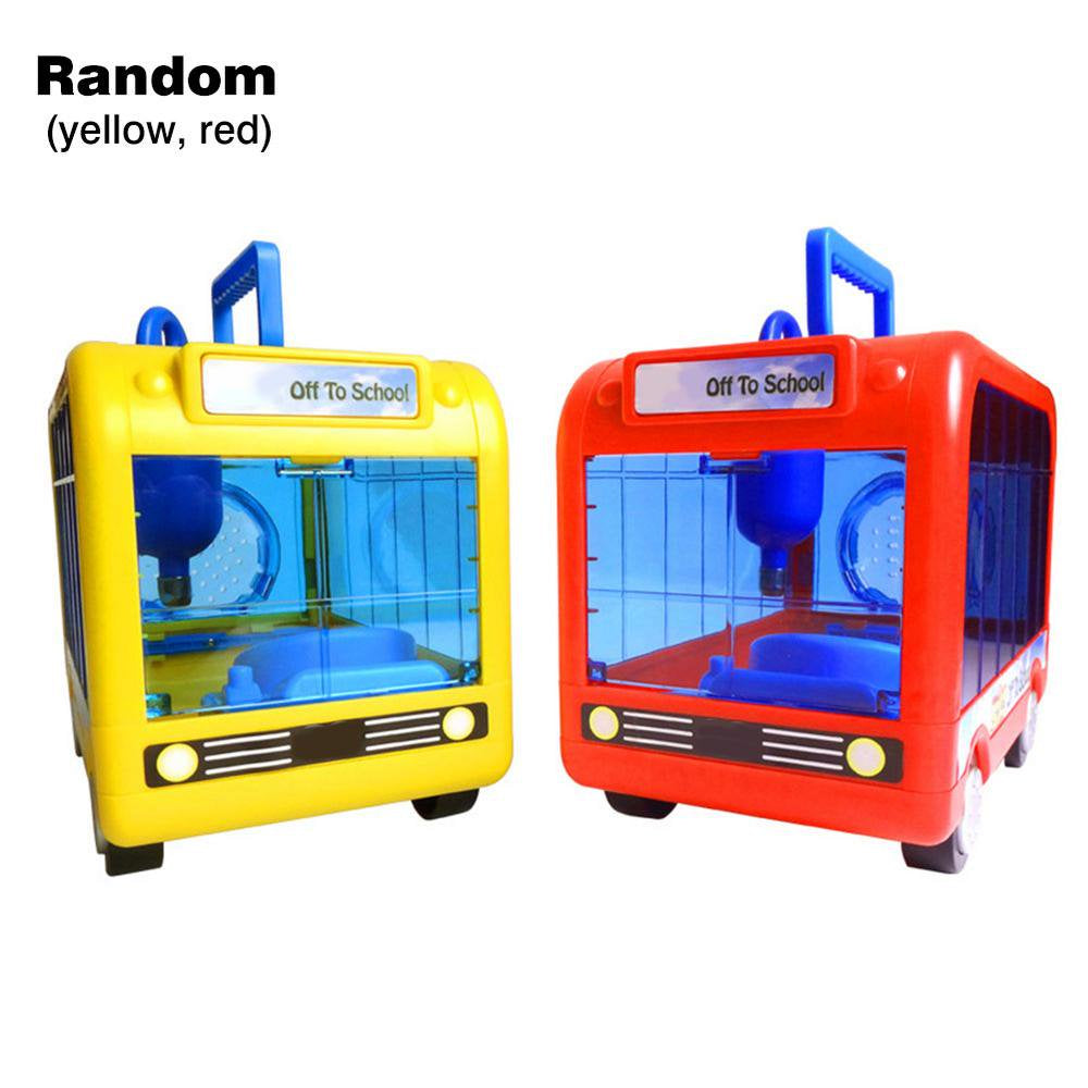 Pwtool Hamster Cage Guinea Pig Supplies and Accessories Small Pet Nest Hamster Campus Bus Portable Take-Away Cage Hamster Cage Portable Transport Device Small Animal Habitat Upgrade Animals & Pet Supplies > Pet Supplies > Small Animal Supplies > Small Animal Habitats & Cages Pwtool   