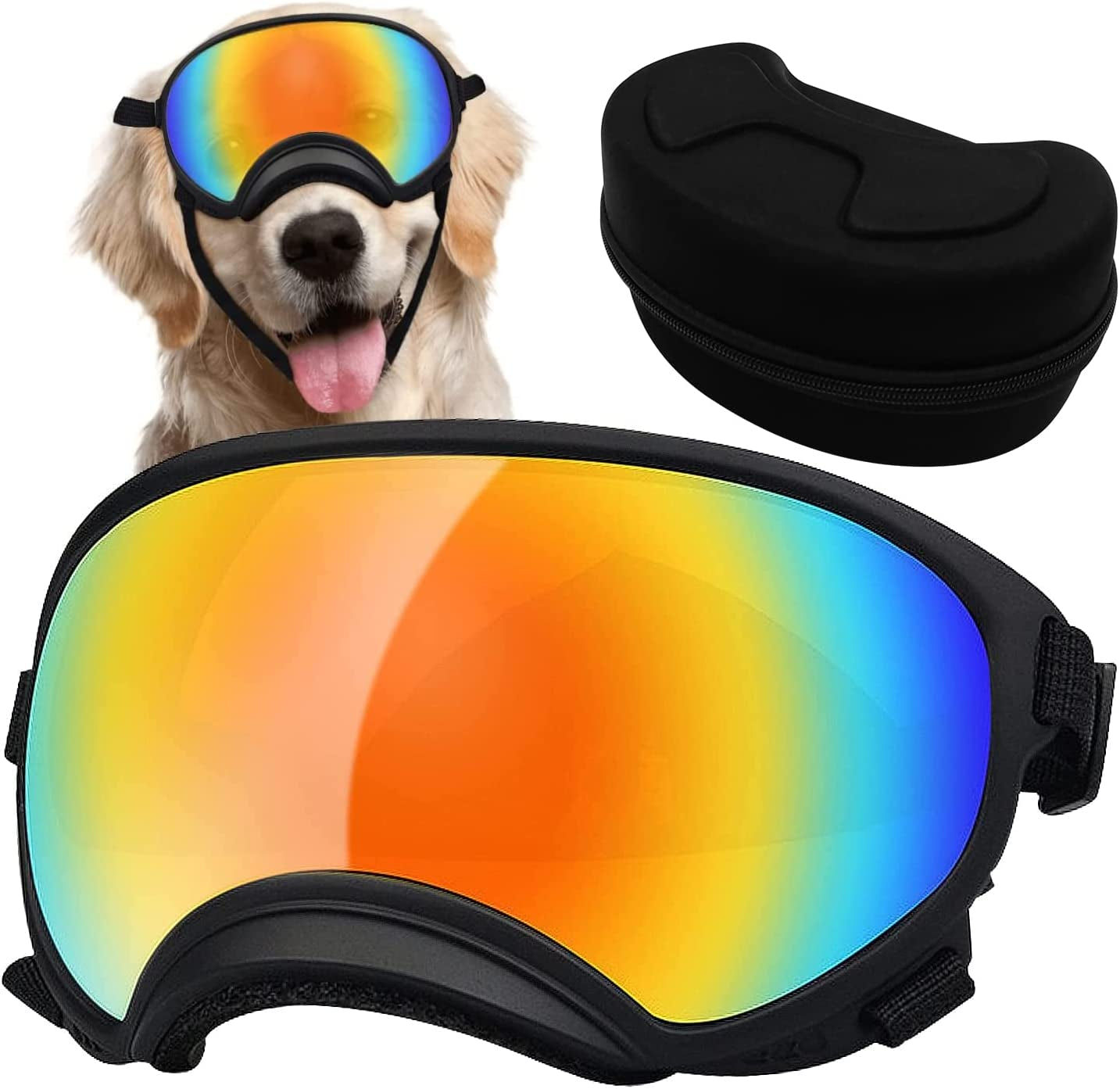 Pacify Dog Goggles Large Breed, UV Protection Dog Sunglasses for Large & Medium Dogs, Dog Motorcycle Goggles with Curved Lenses Animals & Pet Supplies > Pet Supplies > Dog Supplies > Dog Apparel Pacify   