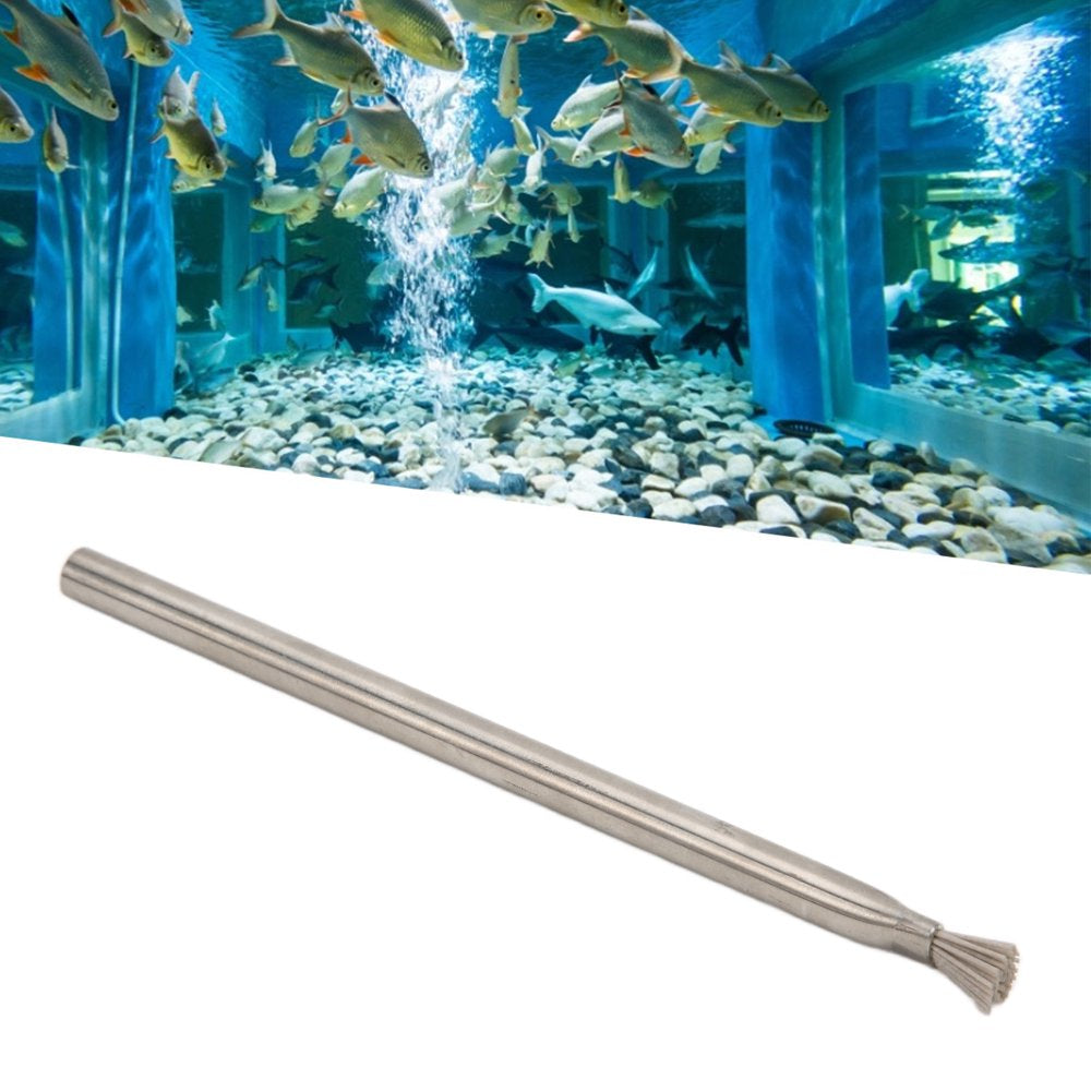 Dioche Aquarium Stainless Steel Bristles Fish Tank Algae Remover Cleaning Brush Supply