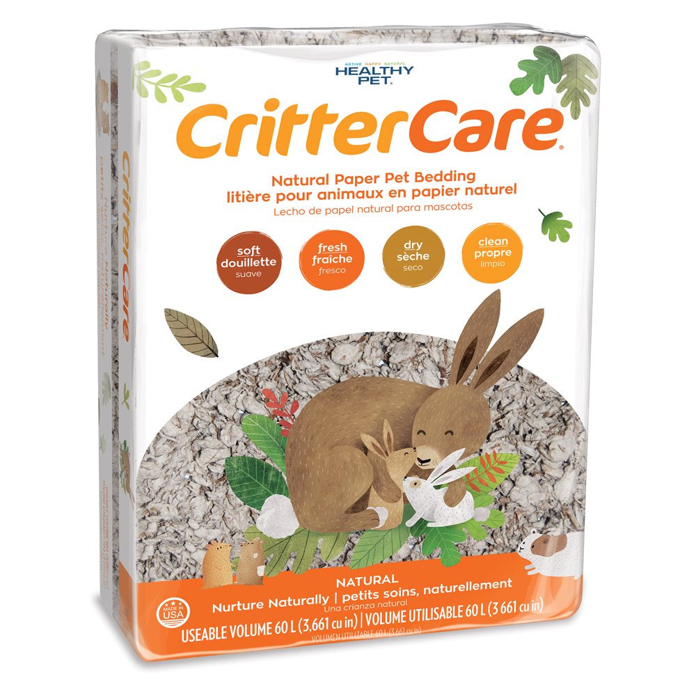 Crittercare Natural Paper Small Pet Bedding, 60 L Animals & Pet Supplies > Pet Supplies > Small Animal Supplies > Small Animal Bedding Healthy Pet®   