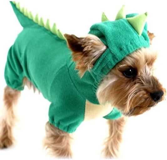 Hotumn Dinosaur Dog Halloween Costume Pet Dino Hoodie for Small Dogs (X-Small(Pack of 1), Green) Animals & Pet Supplies > Pet Supplies > Dog Supplies > Dog Apparel Hotumn Green X-Small(Pack of 1) 