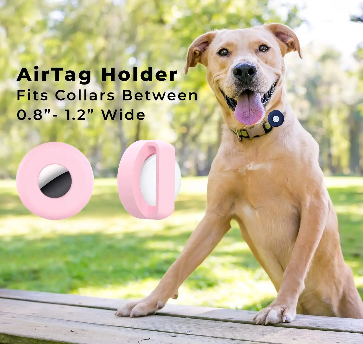 Airtag Dog Collar Holder (2-Pack) Easy to Clean Silicone, Anti-Lost GPS Air Tag Case, Compatible with Dog Cat Collars, Backpacks and Purses, Shock Proof, Silicone Protective Case (Purple/Pink)