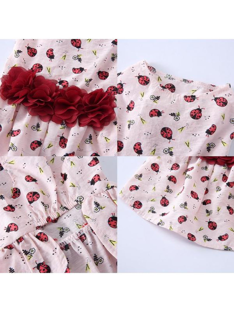 Flower Dog Dress for Pet Colorful Flower Print Clothes Birthday Party Doggie Sundress Puppy Clothes Animals & Pet Supplies > Pet Supplies > Dog Supplies > Dog Apparel Jongmart   