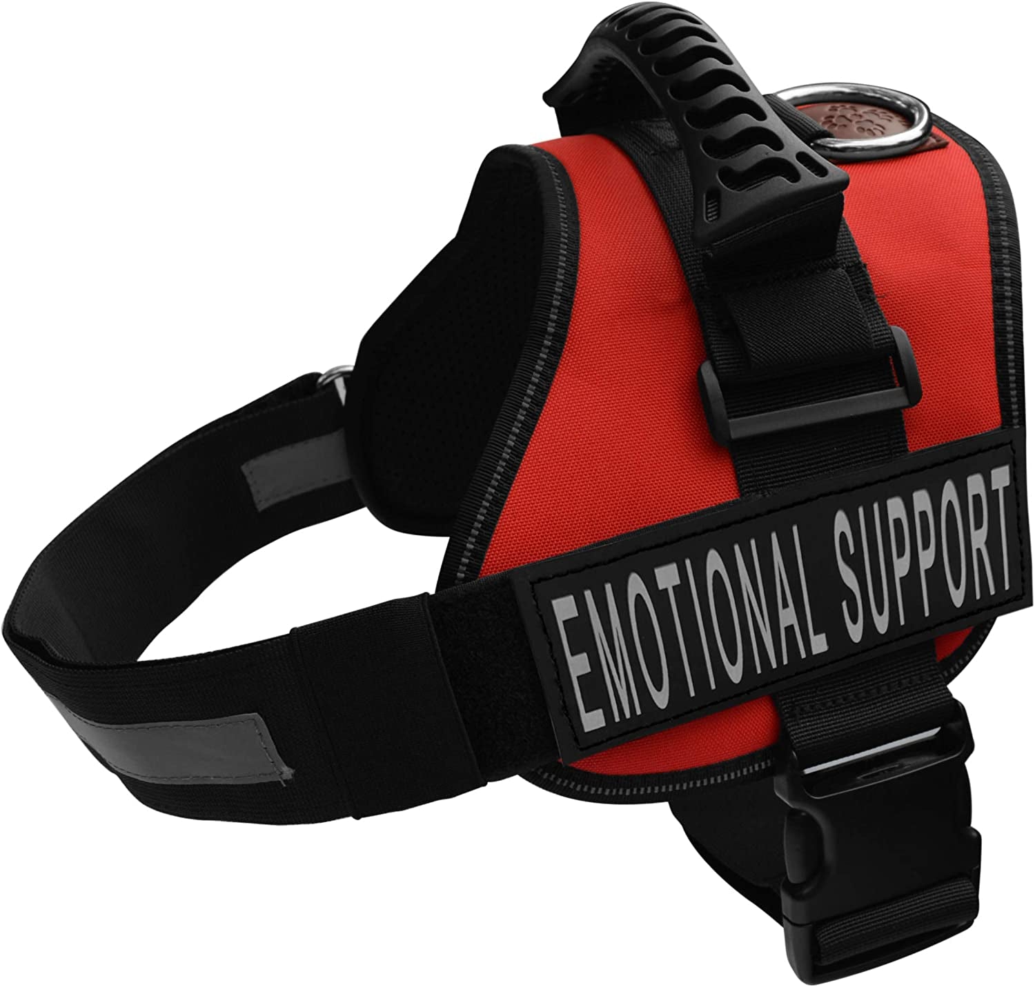 ALBCORP Emotional Support Dog Vest - Reflective Harness with Adjustable Straps and 2 Hook and Loop Removable Patches, Woven Polyester & Nylon, Comfy Mesh Padding, Sturdy Handle. Small, Red Animals & Pet Supplies > Pet Supplies > Dog Supplies > Dog Apparel ALBCORP Red XL 33"-44.5" Girth 