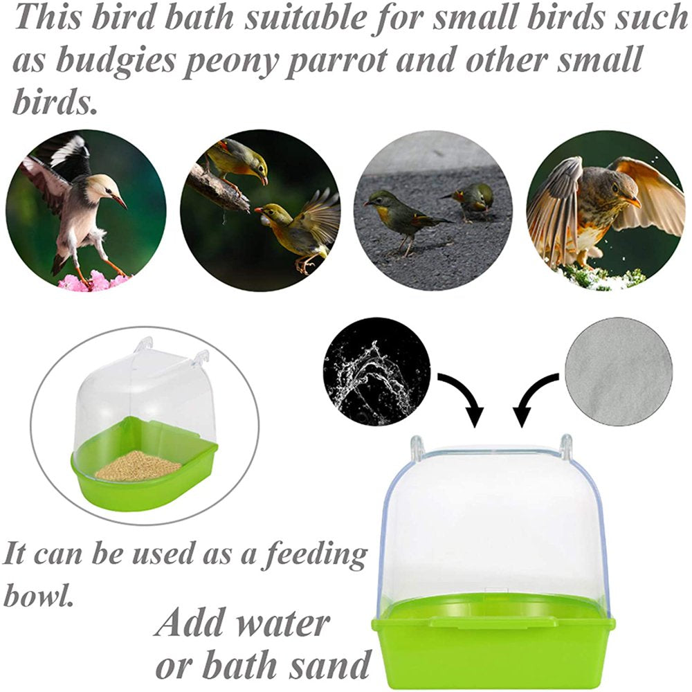 Dream Lifestyle Parrot Bath Box Bird Cage Accessory Supplies Hanging Bathing Tub Bath for Parakeet Pet Brids Canary Budgies Parrot Bird Cage Supplies Accessories(Green) Animals & Pet Supplies > Pet Supplies > Bird Supplies > Bird Cage Accessories Dream Lifestyle   