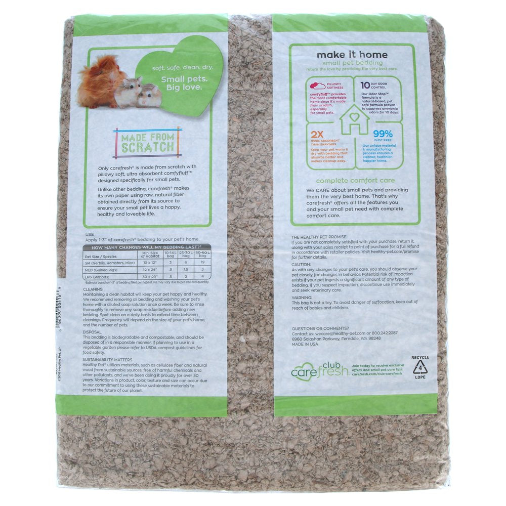 Carefresh Small Pet Soft Paper Bedding, Natural, 60L Animals & Pet Supplies > Pet Supplies > Small Animal Supplies > Small Animal Bedding Healthy Pet   