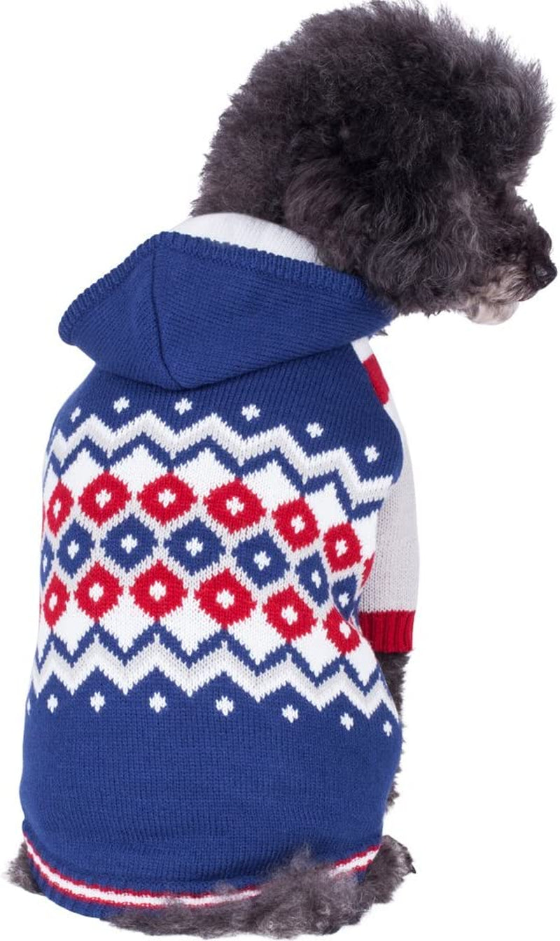 Blueberry Pet Chic Argyle All over Dog Sweater in Charcoal and Scarlet Red, Back Length 12", Pack of 1 Clothes for Dogs Animals & Pet Supplies > Pet Supplies > Dog Supplies > Dog Apparel Blueberry Pet Blue Hoodie with Fleece 12 inch (Pack of 1) 