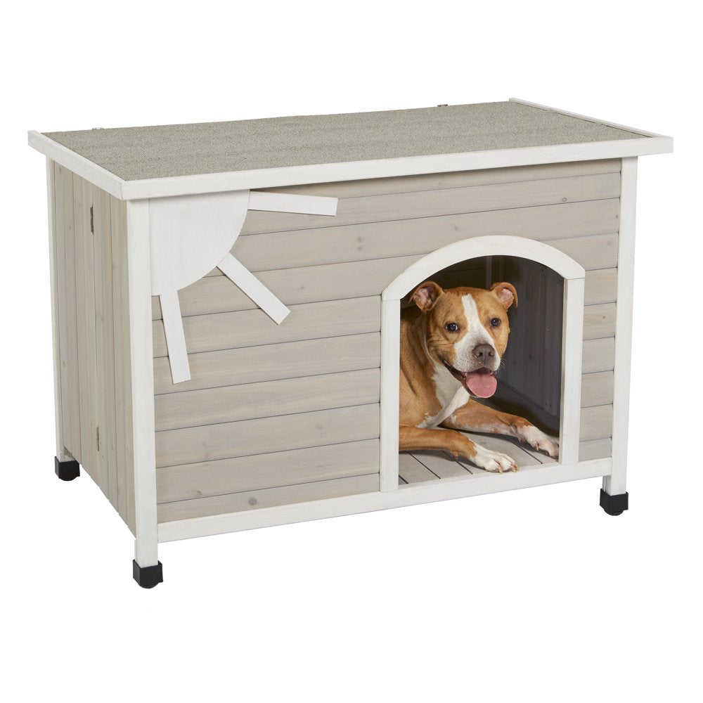 Eillo Folding Outdoor Wood Dog House, No Tools Required for Assembly | Dog House Ideal for Large Dog Breeds Animals & Pet Supplies > Pet Supplies > Dog Supplies > Dog Houses Mid-west Metal Products Co Inc Medium (25.24" L x 40.60" W x 29.10" H)  