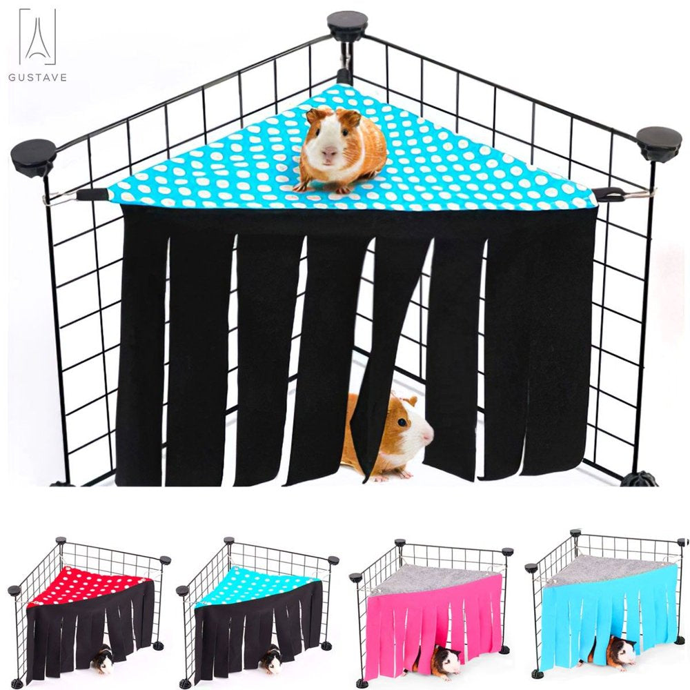 Gustavedesign Small Animal Corner Hideout Corner Cloth Tassels Pet Hideaway Hammock and Sleeping Bed for Pet Guinea Pig Ferret Chinchilla Hedgehog Squirrel Rabbit "Blue Point" Animals & Pet Supplies > Pet Supplies > Small Animal Supplies > Small Animal Bedding Gustave Blue Point  