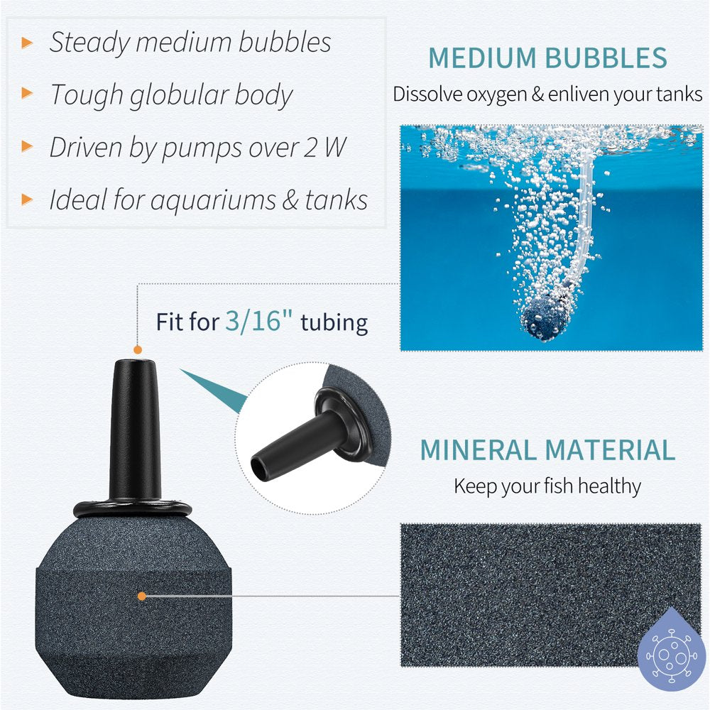 Pawfly Aquarium 0.8 Inch Air Stone Ball Bubble Diffuser Release Tool for Nano Air Pumps Small Buckets and Fish Tanks, 10 Pack Animals & Pet Supplies > Pet Supplies > Fish Supplies > Aquarium Air Stones & Diffusers Pawfly   