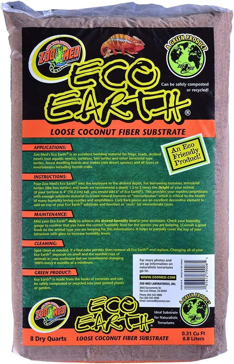 Dbdpet 'S Bundle 2 Pack Zoomed Eco Earth Loose Coconut Fiber Reptile Substrate 8 Quarts | by Zoomed & Includes Attached Pro-Tip Guide