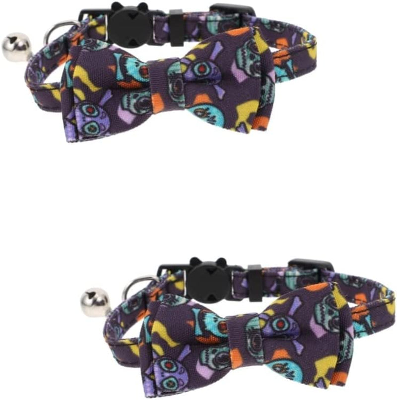 Balacoo 8 Pcs Cat Collar Bandanas for Small Dogs Puppies Collars Puppy Bandana Cat Bandana Collar Bowtie Dog Collar Adjustable Cat Collar Adjustable Decor Adjustable Cat Ties Small Animals Animals & Pet Supplies > Pet Supplies > Dog Supplies > Dog Apparel Balacoo Skeletonx2pcs 28X1X1.5CMx2pcs 