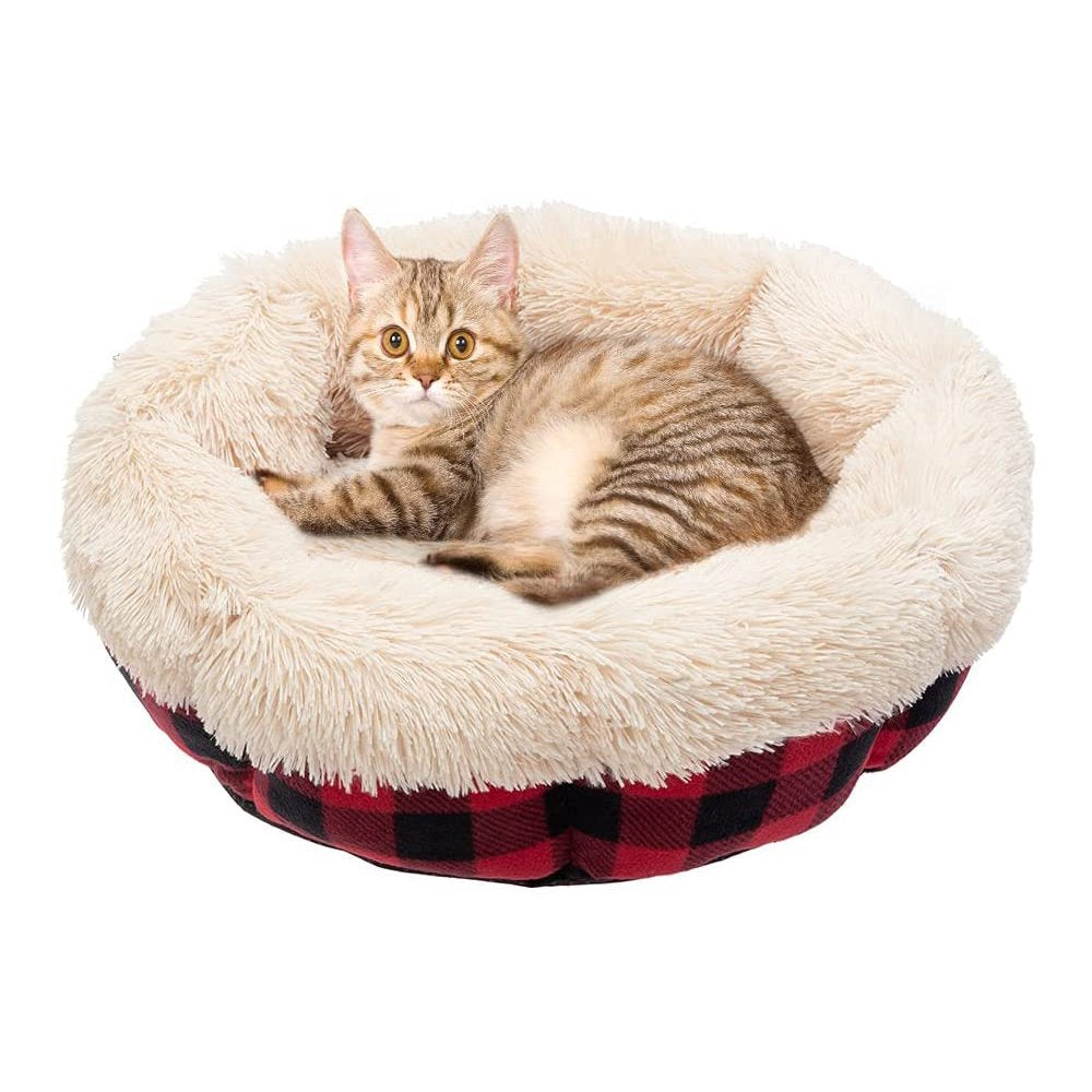 Pupteck Winter Cat Bed Mat - Furry Donut Pet Bed for Small Dogs & Cats, Soft Plush Pet Bed Self Warming for Puppies, Kittens Animals & Pet Supplies > Pet Supplies > Cat Supplies > Cat Beds Bepal   