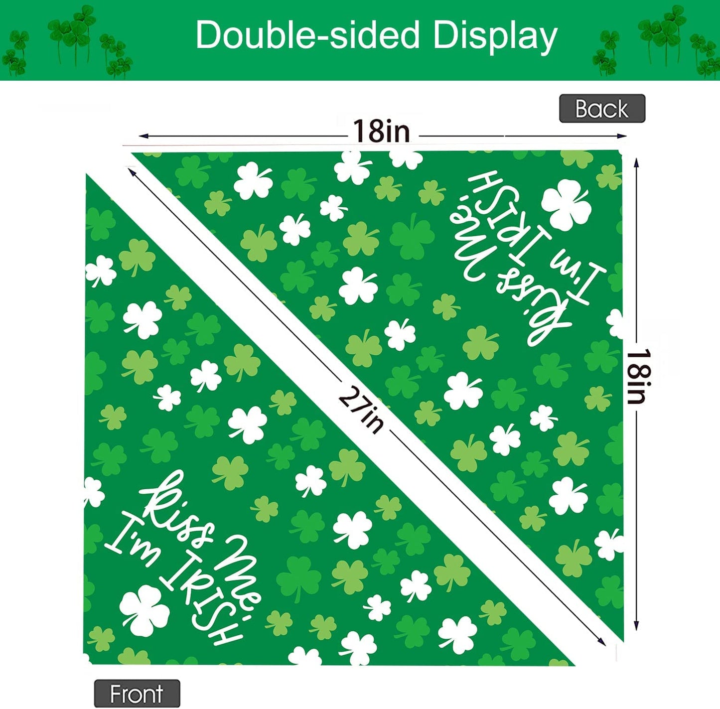 St Patricks Day Dog Bandana Puppy Scarf, 2 Pcs Shamrocks Kiss Me Irish Triangle Reversible Pet Scarf Holiday Party Dog Costume for Small Medium Large Dogs Animals & Pet Supplies > Pet Supplies > Dog Supplies > Dog Apparel UMISKAM   