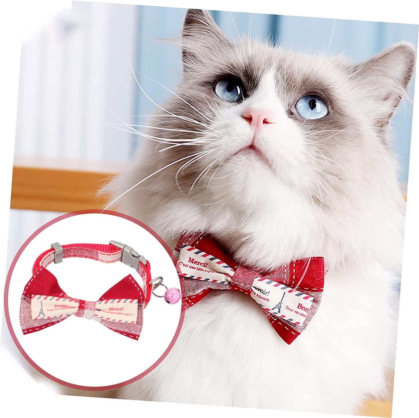 BCOATH Pet Bow Small Puppy Collar Small Cat Collar Adjustable Cat Collar Adjustable Pet Collar Bow Tie Dog Collars Delicate Kitten Collar Dog Collar Adjustable Pet Collar Red Necklace Animals & Pet Supplies > Pet Supplies > Dog Supplies > Dog Apparel BCOATH   