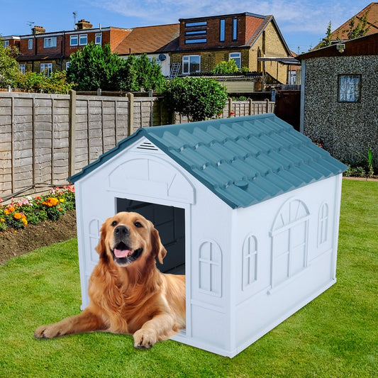 Plastic Dog House - Water Resistant Dog Kennel for Small to Medium Sized Dogs All Weather Indoor Outdoor Doghouse Puppy Shelter Animals & Pet Supplies > Pet Supplies > Dog Supplies > Dog Houses VIITION   