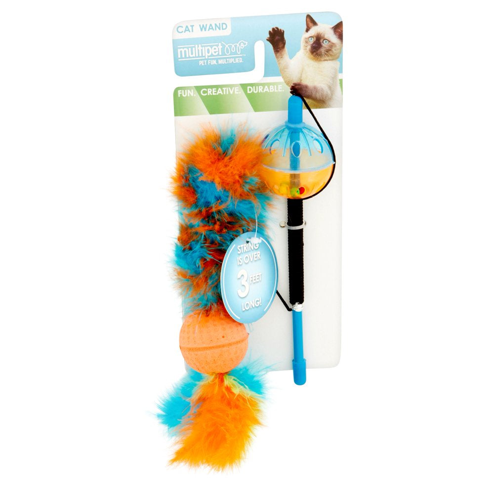 Multipet Interactive Feather Wand Cat Toy Animals & Pet Supplies > Pet Supplies > Cat Supplies > Cat Toys Multipet International Inc.   