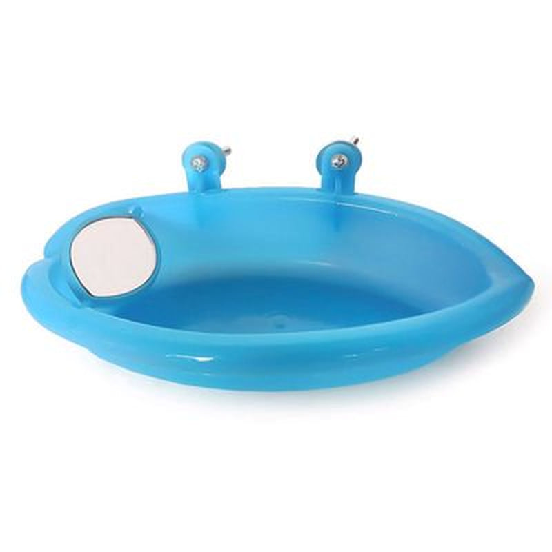 Akoada Bird Bath Tub Bowl Basin Hanging Birdbath Toy Pet Parrot Budgie Parakeet Cockatiel Cage Water Shower Food Feeder with Mirror Pet Supplies Animals & Pet Supplies > Pet Supplies > Bird Supplies > Bird Toys AkoaDa   