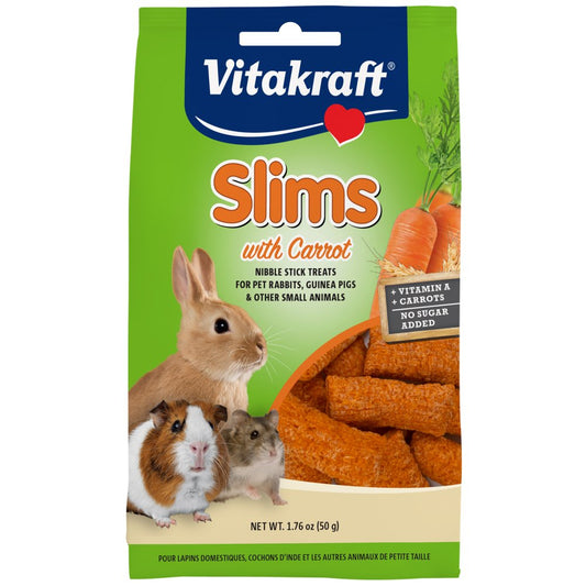 Vitakraft Slims Small Animal Treats - Carrot - Crispy Nibble Stick Treat - 1.76 Oz Animals & Pet Supplies > Pet Supplies > Small Animal Supplies > Small Animal Food Vitakraft Sun Seed   