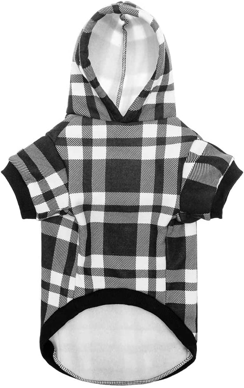 BINGPET Dog Plaid Hoodie - Pocket Design - Dog Fleece Sweater with Hat Pet Winter Clothes Plaid Dog Sweatershirts for Winter Animals & Pet Supplies > Pet Supplies > Dog Supplies > Dog Apparel BBPET   