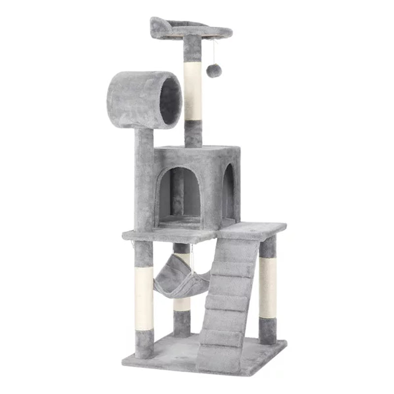 Smilemart 51" Cat Tree with Hammock and Scratching Post Tower, Black Animals & Pet Supplies > Pet Supplies > Cat Supplies > Cat Furniture SmileMart Light Gray  