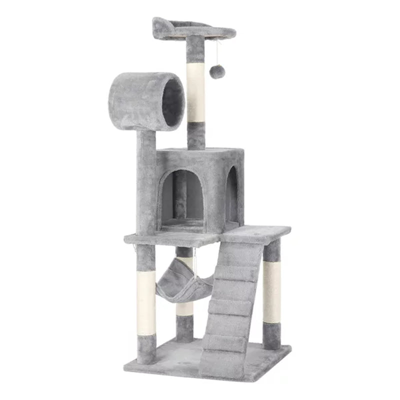 Smilemart 51" Cat Tree with Hammock and Scratching Post Tower, Dark Gray Animals & Pet Supplies > Pet Supplies > Cat Supplies > Cat Furniture SmileMart Light Gray  