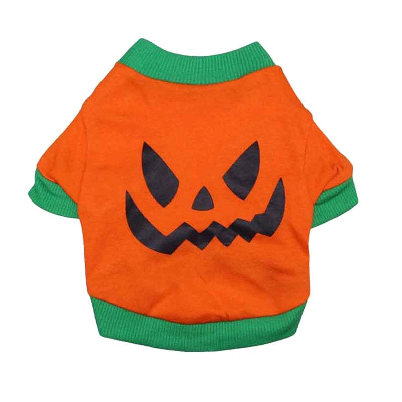 Bellaven Halloween Dog Shirt Puppy Pet T-Shirt Halloween Ghost Pet Costume Cute Pumpkin Dog Clothes for Small Dogs Cats Pet Apparel Halloween Party Cosplay Animals & Pet Supplies > Pet Supplies > Cat Supplies > Cat Apparel Bellaven S Orange 