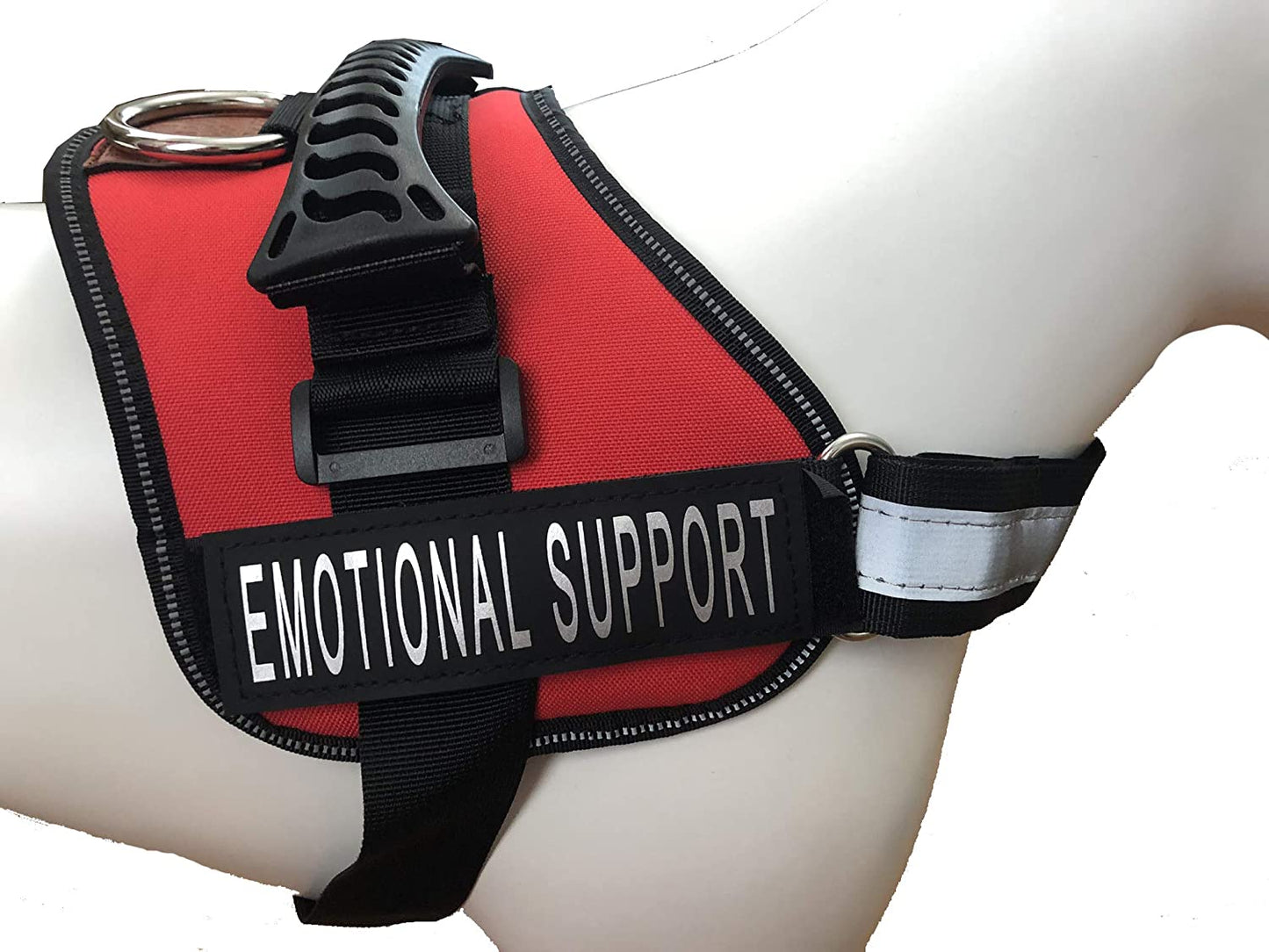 ALBCORP Emotional Support Dog Vest - Reflective Harness with Adjustable Straps and 2 Hook and Loop Removable Patches, Woven Polyester & Nylon, Comfy Mesh Padding, Sturdy Handle. Small, Red Animals & Pet Supplies > Pet Supplies > Dog Supplies > Dog Apparel ALBCORP   